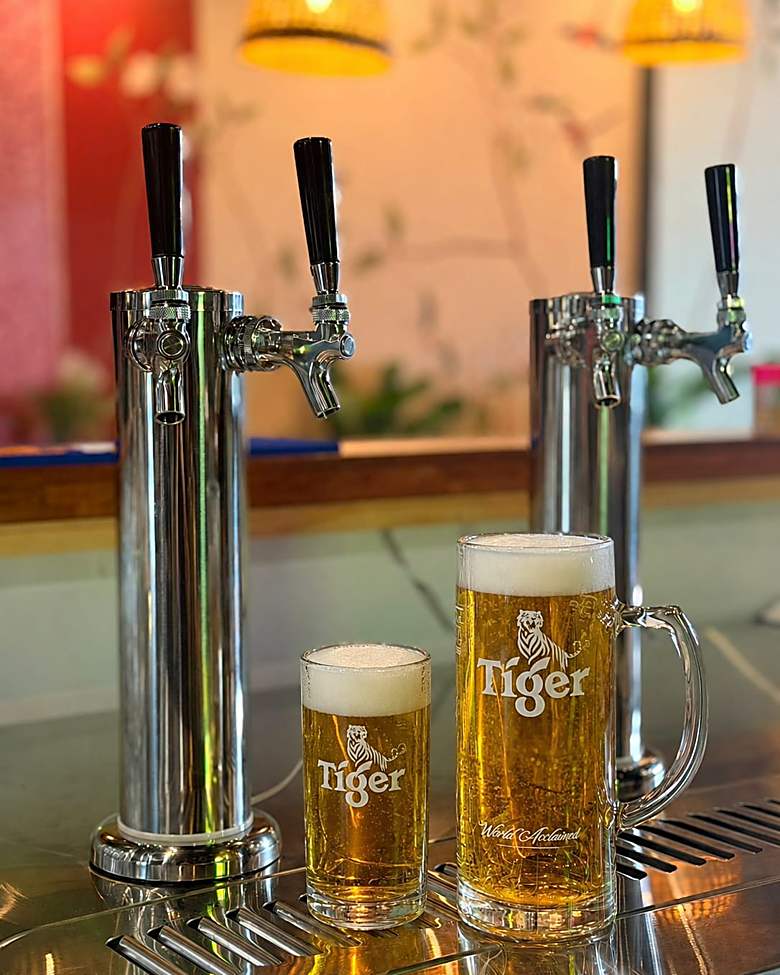 Tiger beer on tap at Golden Sukhothai, Perth